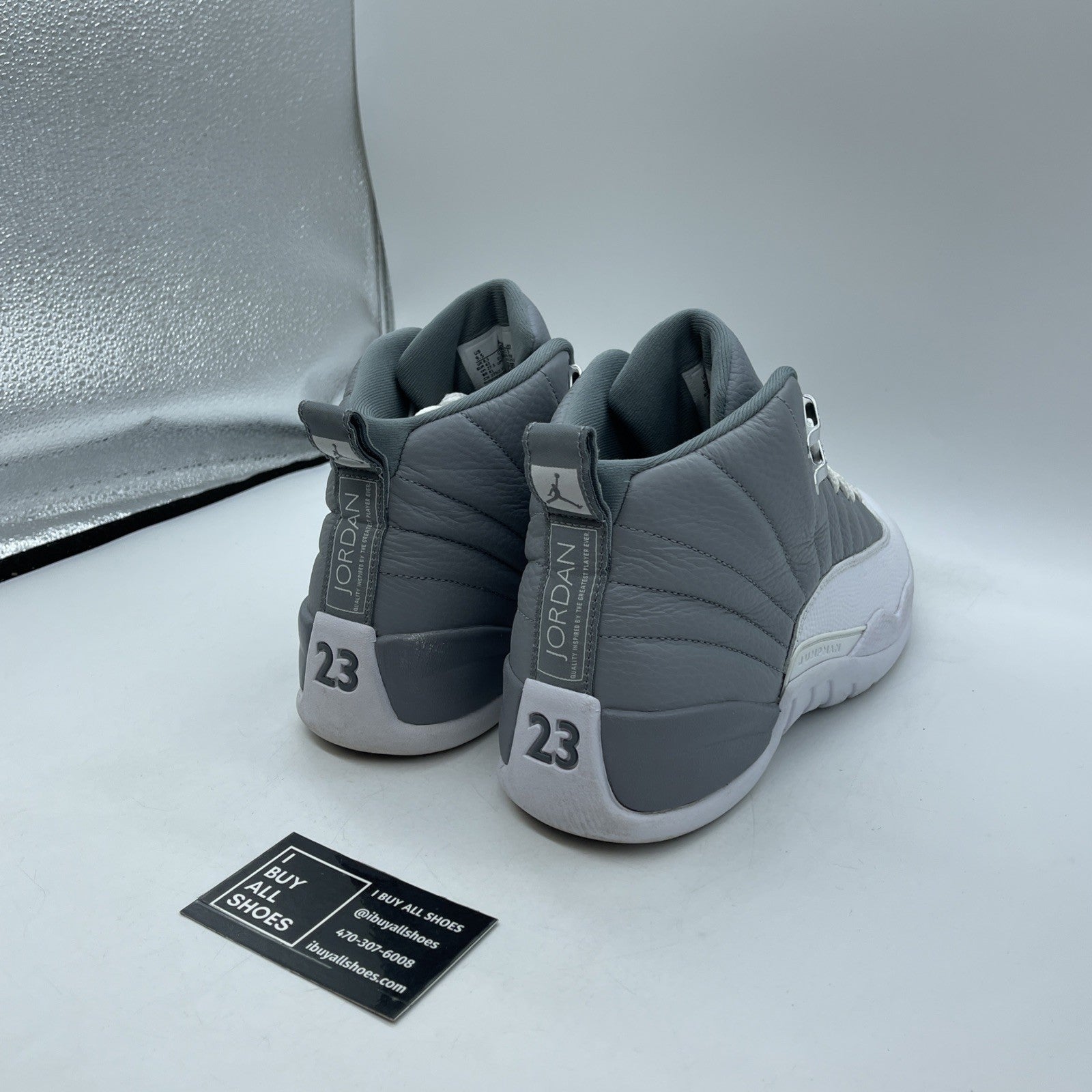 Size 9.5 - Jordan 12 Stealth 2022 Grey White Leather (CT8013-015)