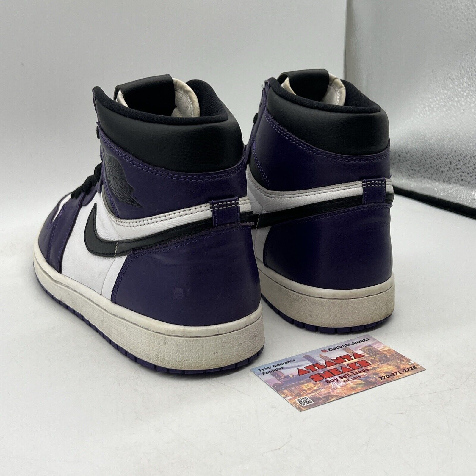 Size 9.5 - Jordan 1 Retro OG High Court Purple 2.0 Black White Leather 555088500