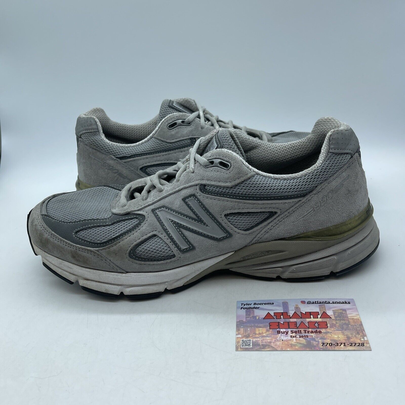 Size 12W - New Balance 990v4 Made in USA Grey Silver Red Suede (W990GL4)