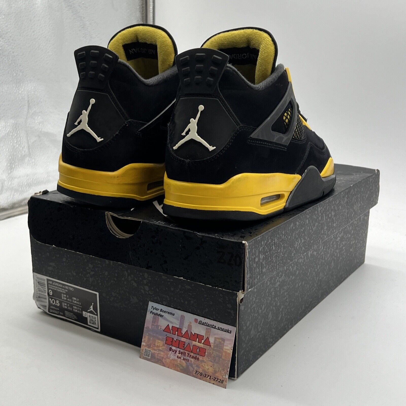 Size 9 - Air Jordan 4 Retro Thunder Black Suede Yellow (DH6927-017)