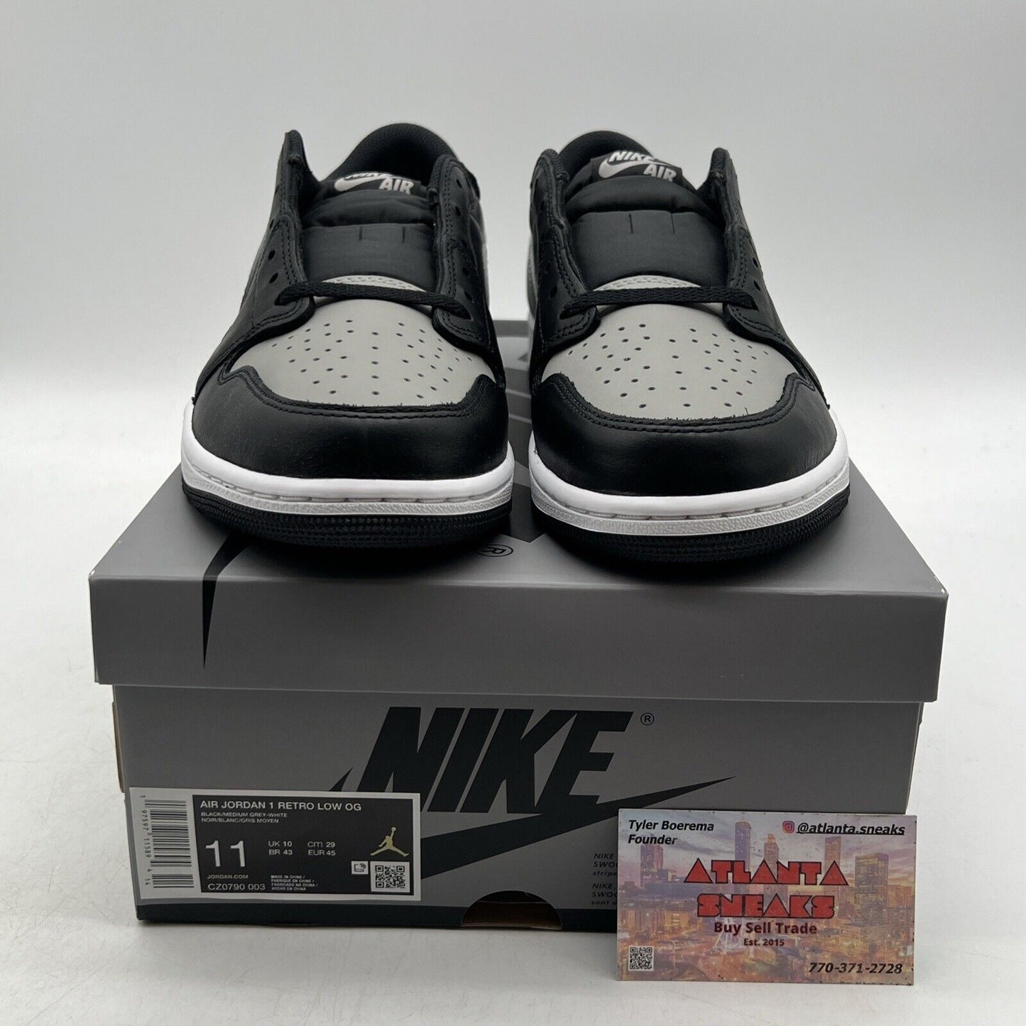 Size 11 - Air Jordan 1 Retro OG 2024 Low Shadow Grey Leather  (CZ0790-003)