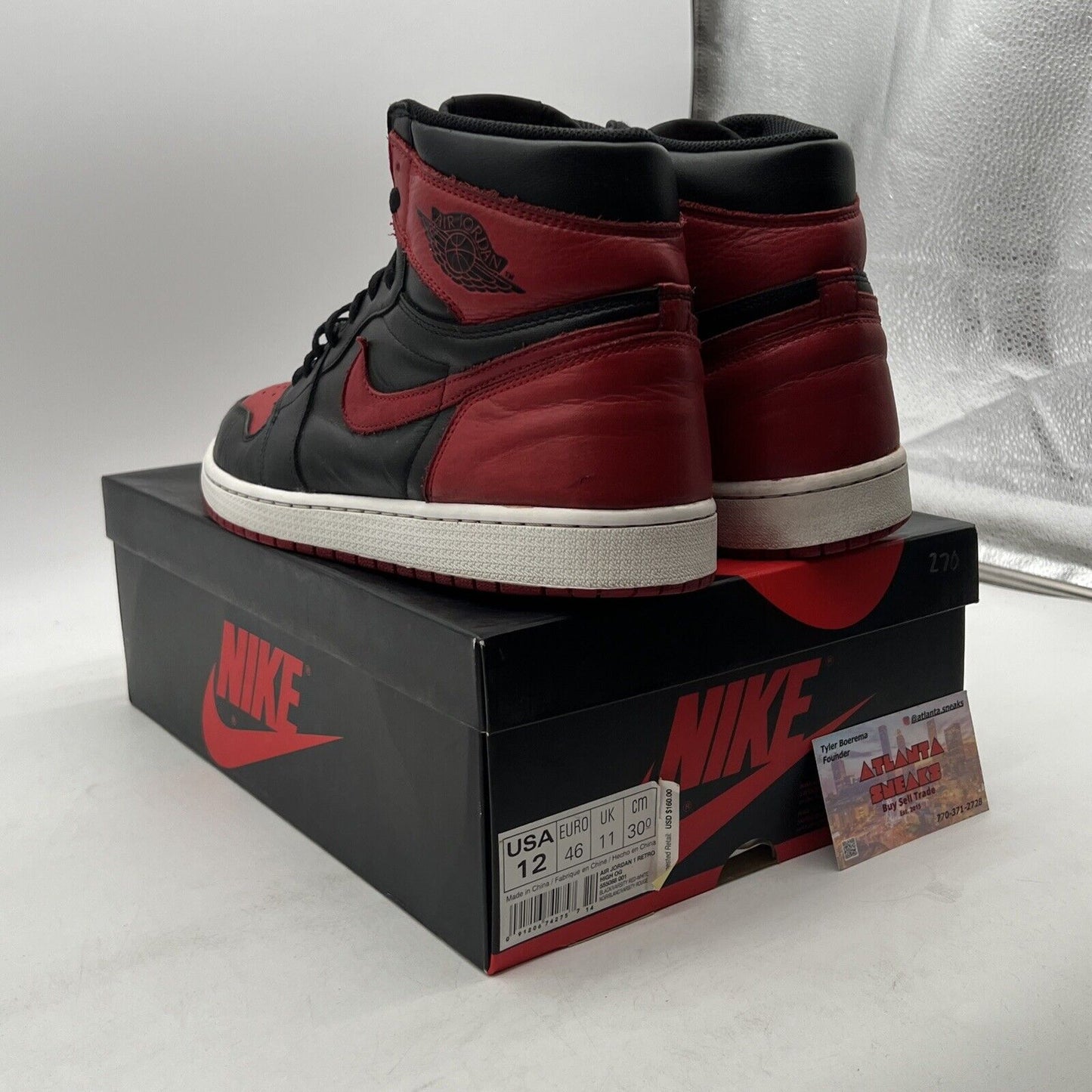 Size 12 - Air Jordan 1 Retro OG High Banned, Bred (555088-001)