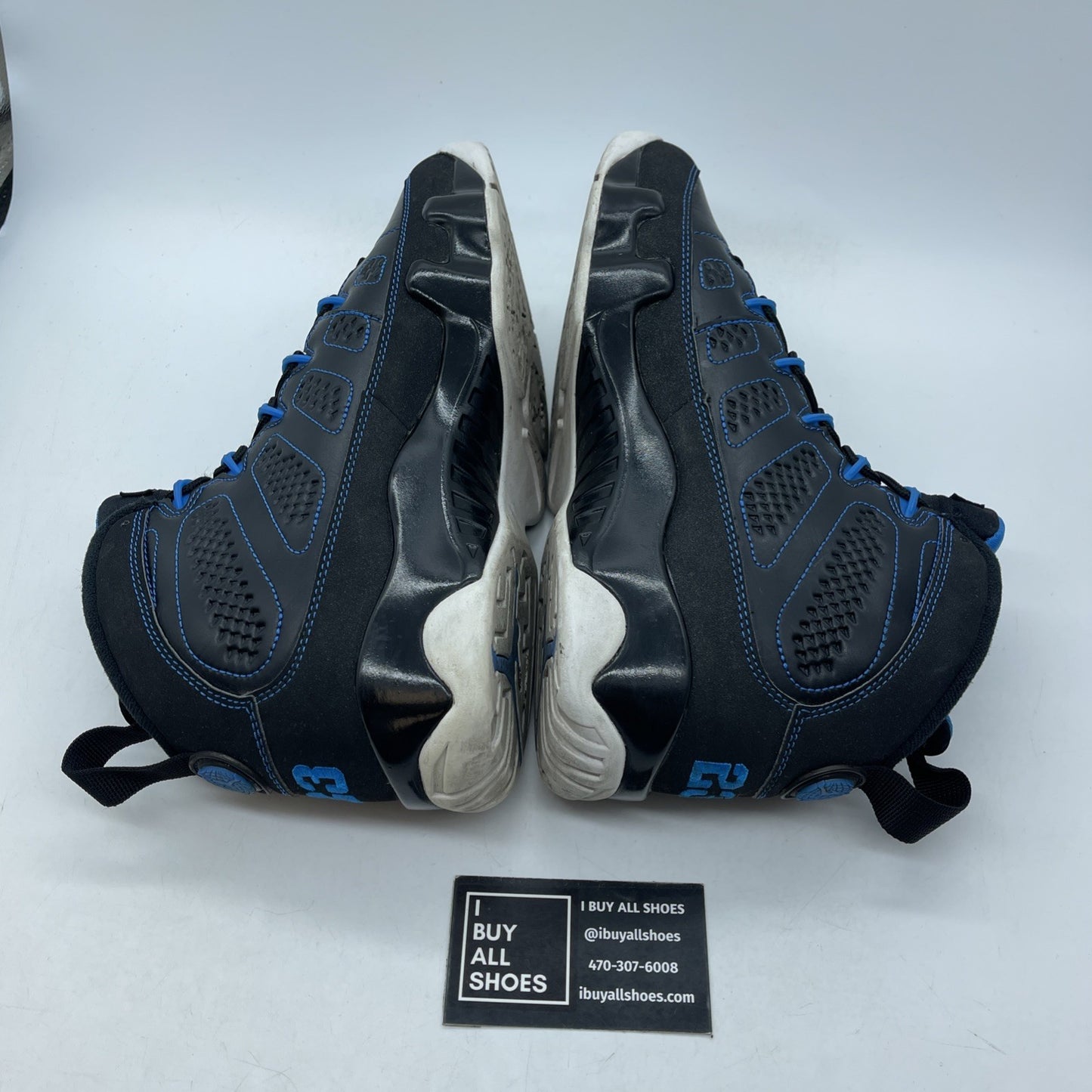 Size 9 - Air Jordan 9 Retro Photo Blue Black Leather (302370-007)