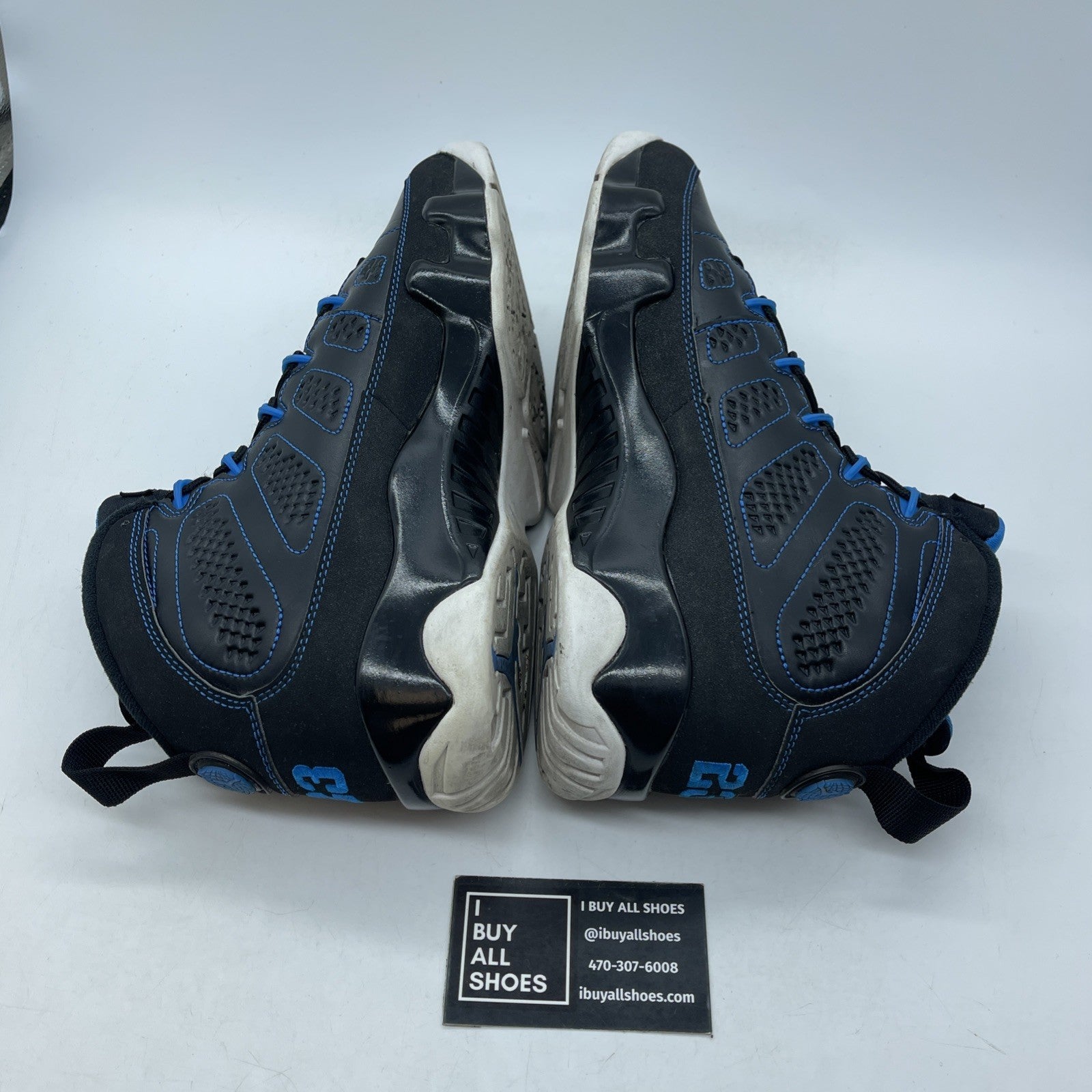 Size 9 - Air Jordan 9 Retro Photo Blue Black Leather (302370-007)