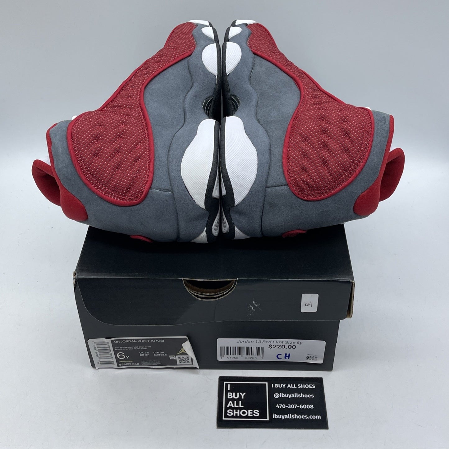 Size 6Y - Jordan 13 Gym Red Flint Grey White Suede Leather  (DJ5982600)