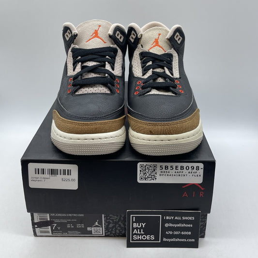 Size 7Y - Jordan 3 Retro Mid Desert Elephant Black Brown Suede (DM0967-008)