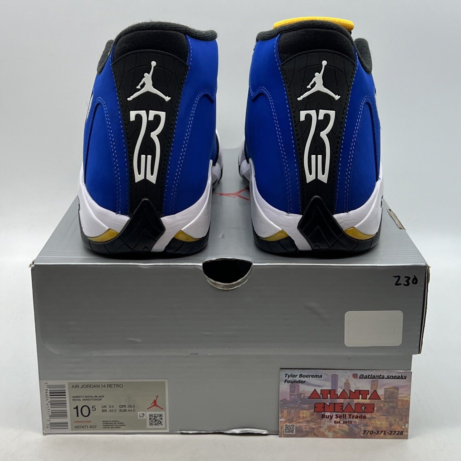 Size 10.5 - Air Jordan 14 Retro Laney White Black Yellow (487471-407)