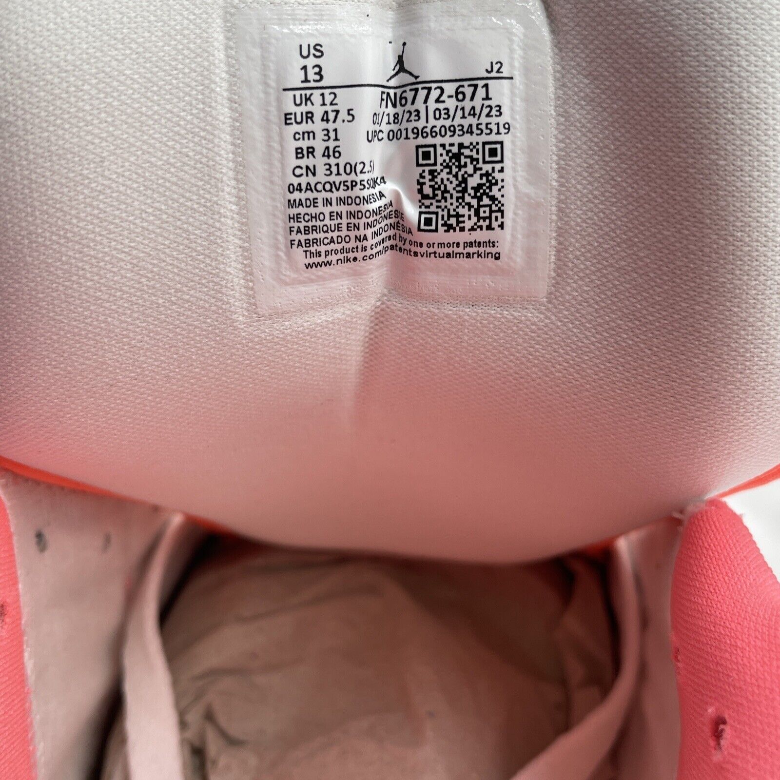 Size 13 - Air Jordan 1 SE Low Lava Glow Pink White Yellow Leather (FN6772-671)