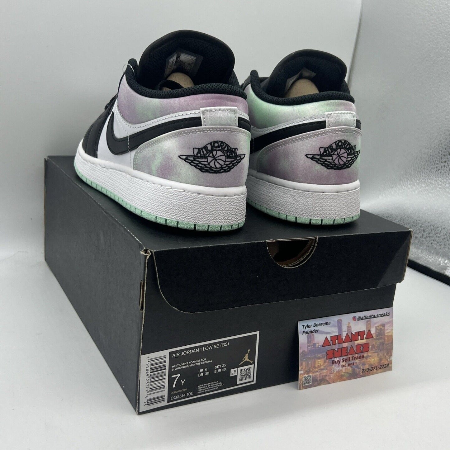 Air Jordan 1 Low SE Pastel Tie-Dye GS Size 7Y / DQ2514-100 Brand New Og All