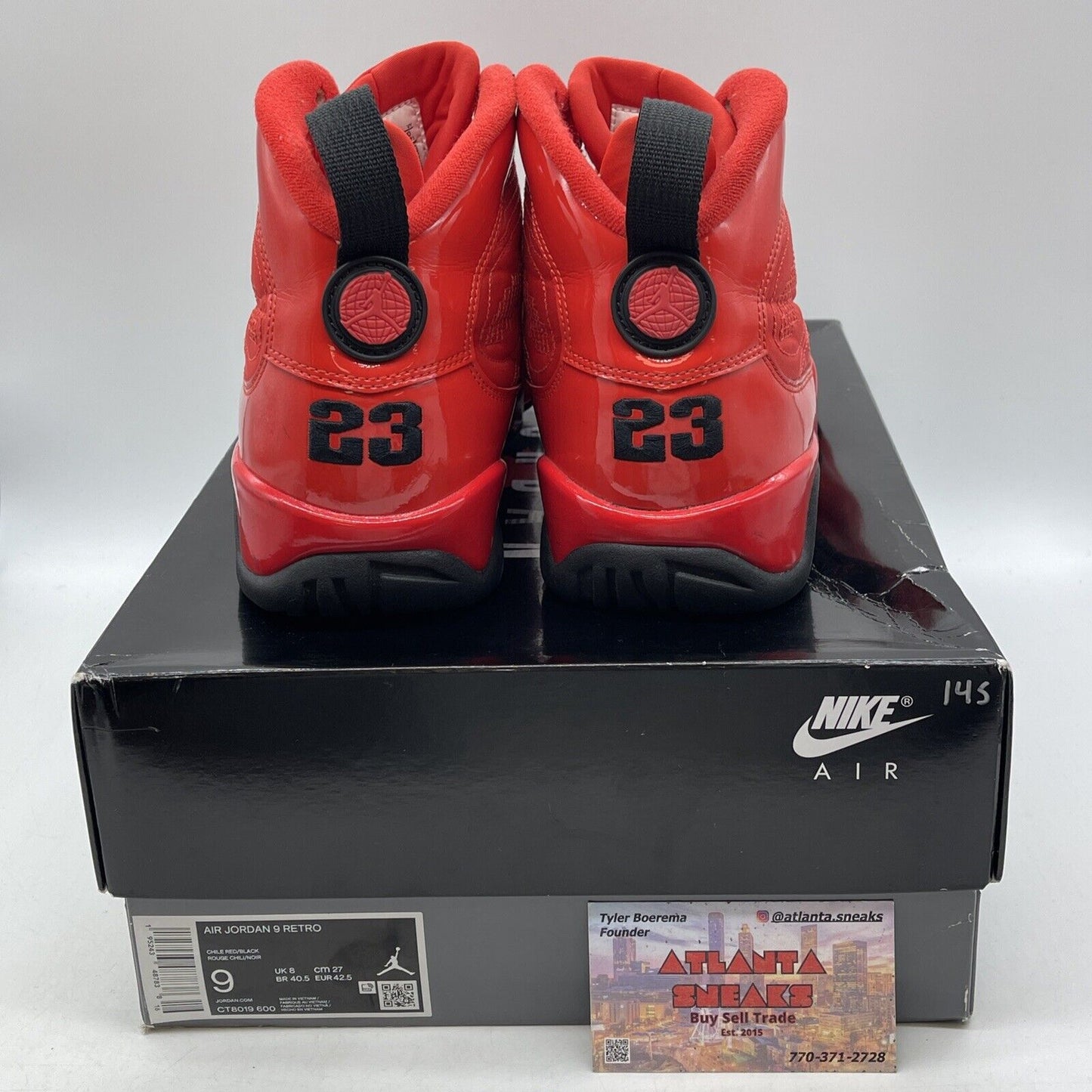 Size 9 - Jordan 9 Chile Red Black Leather (CT8019-600)