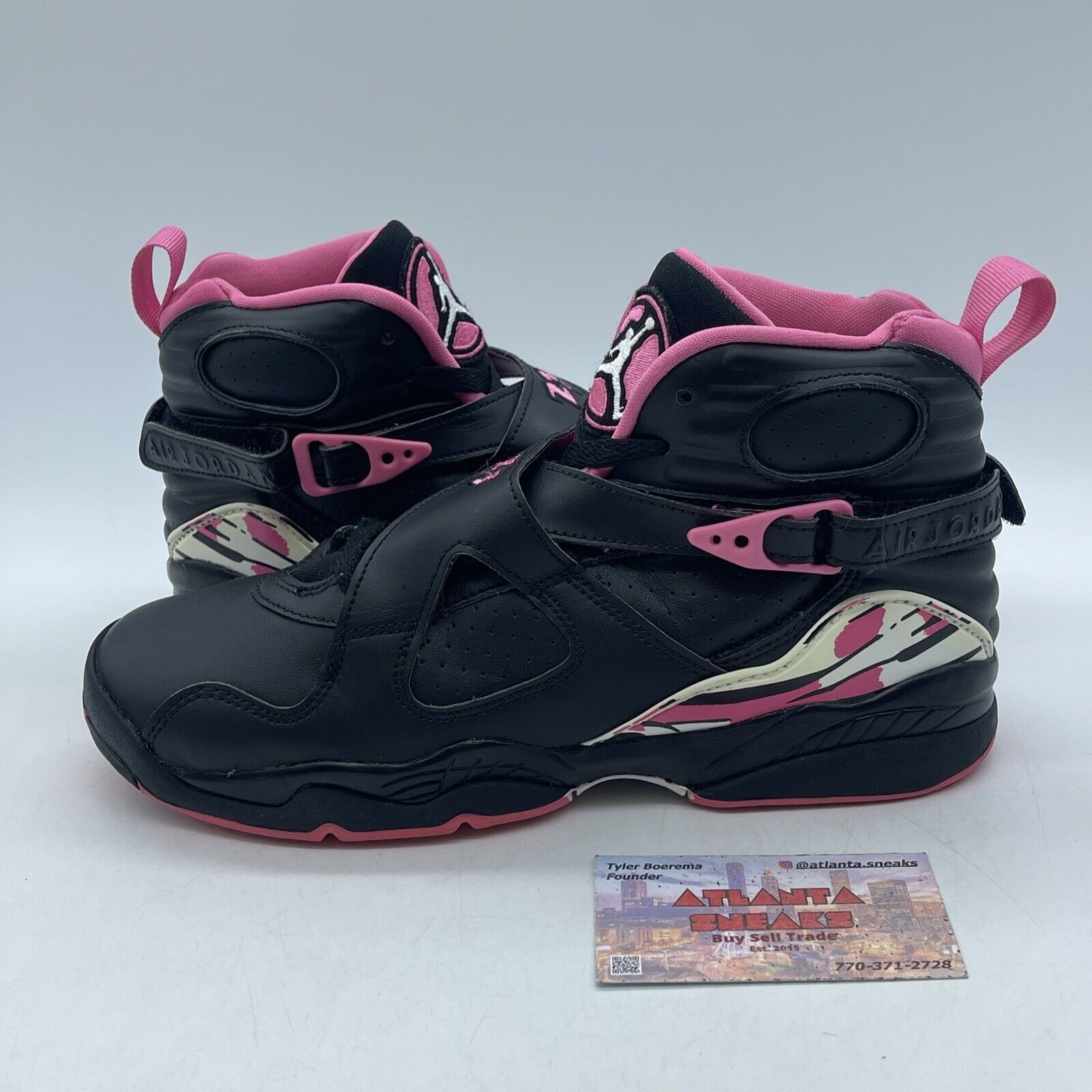 Size 7 (GS) - Jordan 8 Retro High Pinksicle Black White Leather (580528-006)