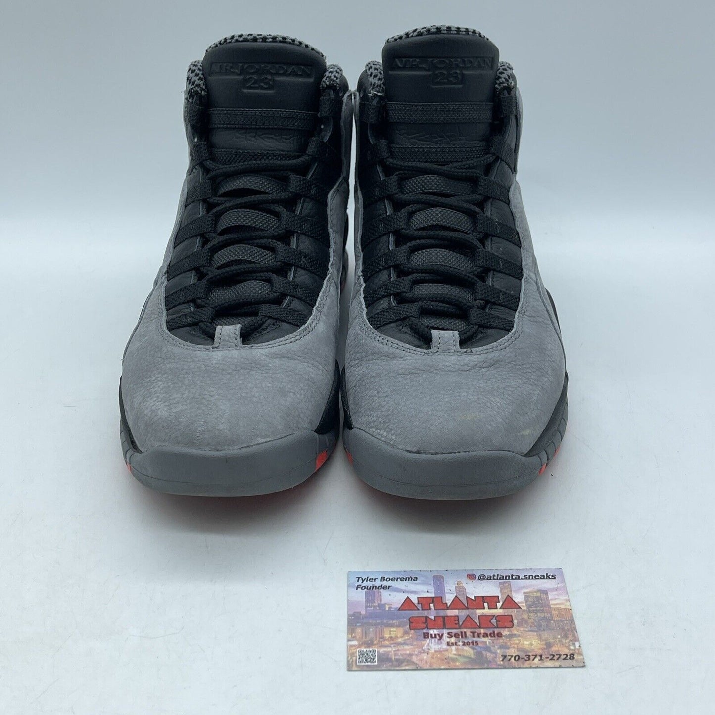 Size 9 - Air Jordan 10 Retro Cool Grey Suede Black Leather Orange (310805-023)