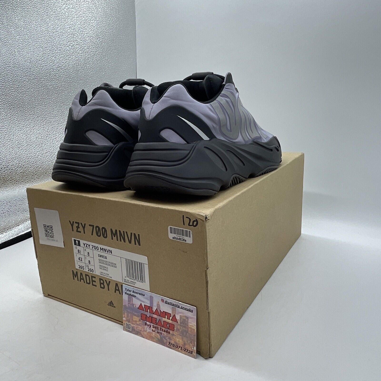 Size 8.5 - adidas Yeezy Boost 700 MNVN Geode Black Purple (GW9526)