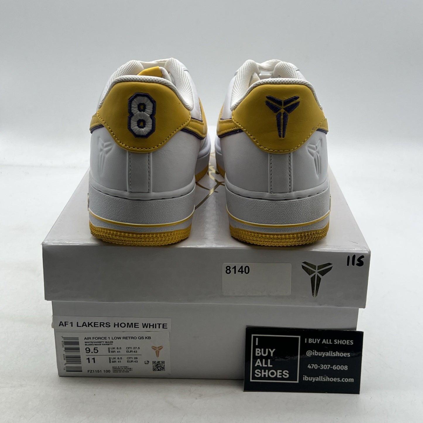 Size 9.5 - Kobe Bryant x Nike Air Force 1 Retro Low Lakers Home (FZ1151-100)