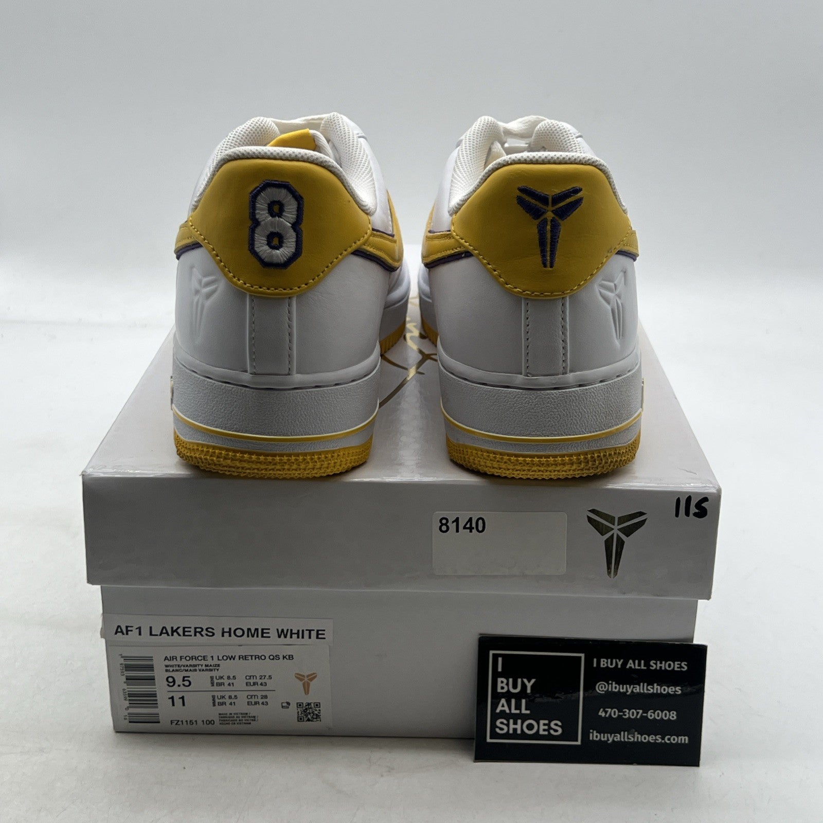 Size 9.5 - Kobe Bryant x Nike Air Force 1 Retro Low Lakers Home (FZ1151-100)
