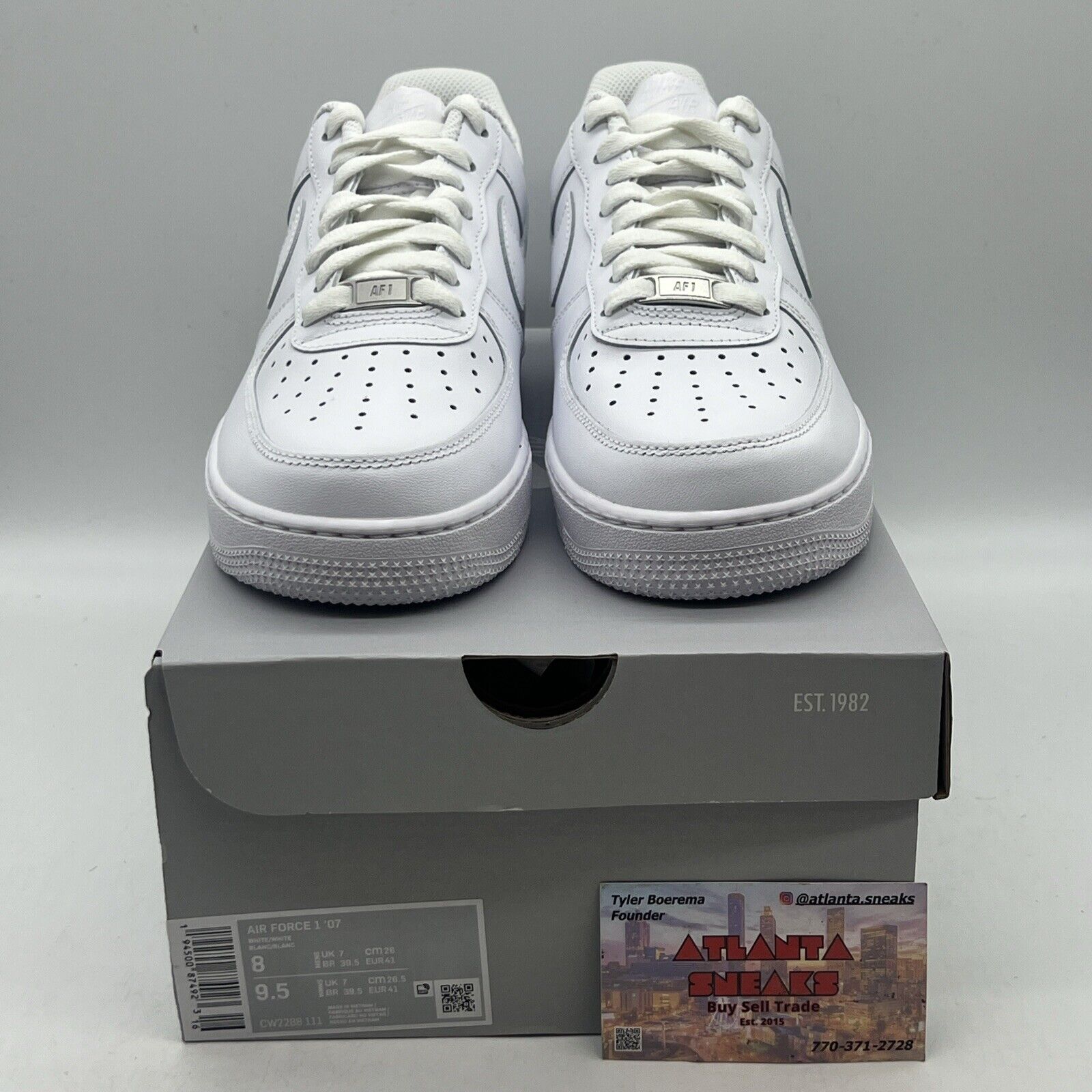 Size 8 - Nike Air Force 1 '07 Low Triple White Brand New Og All