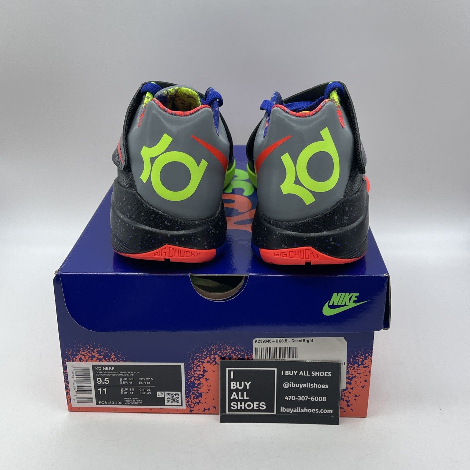 Size 9.5 - Nike Zoom KD 4 2024 Nerf Blue Black Leather (FQ8180-400)