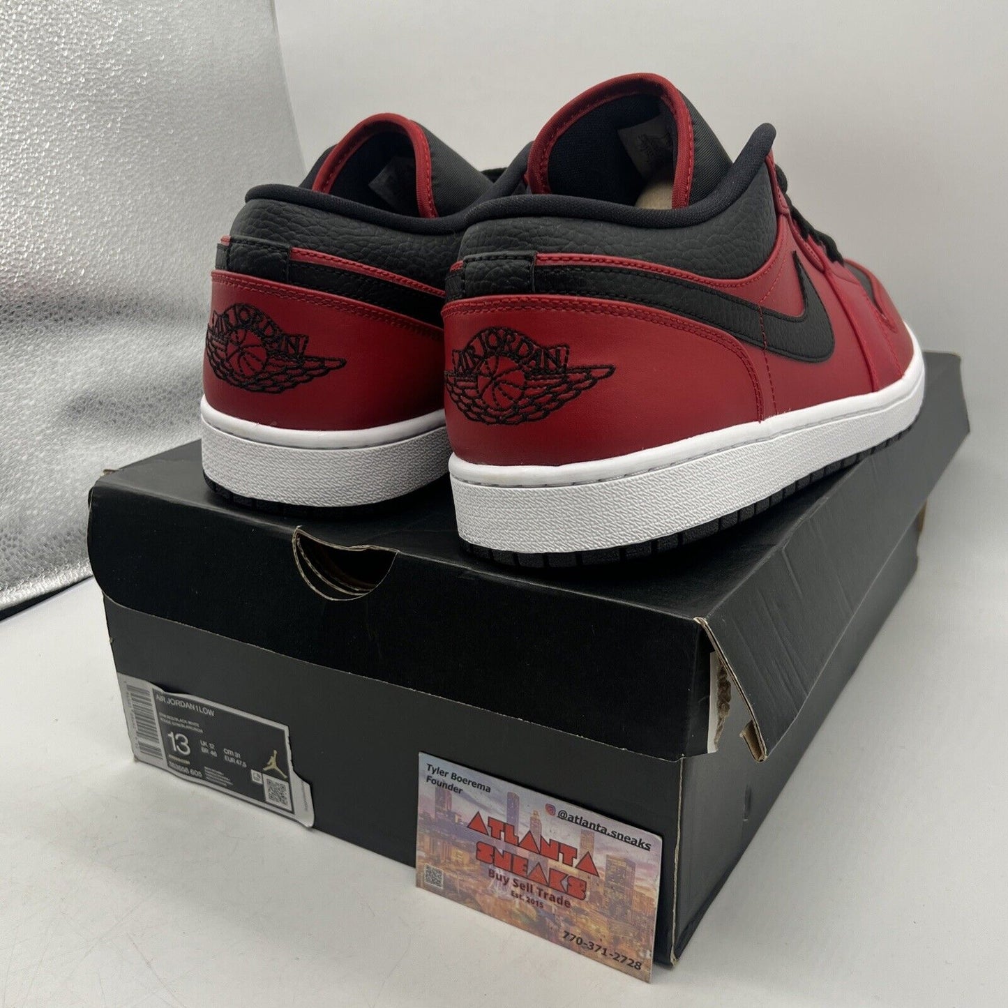 Size 13 - Air Jordan 1 Reverse Bred Black White Red Leather (553558-605) Og All