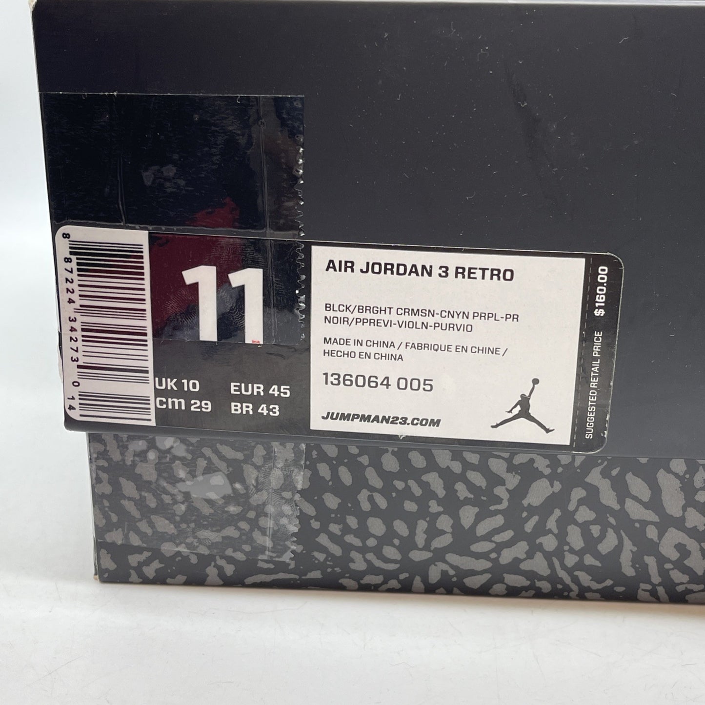 Size 11 - Air Jordan 3 Retro Crimson Black Pink Suede Leather (136064-005)