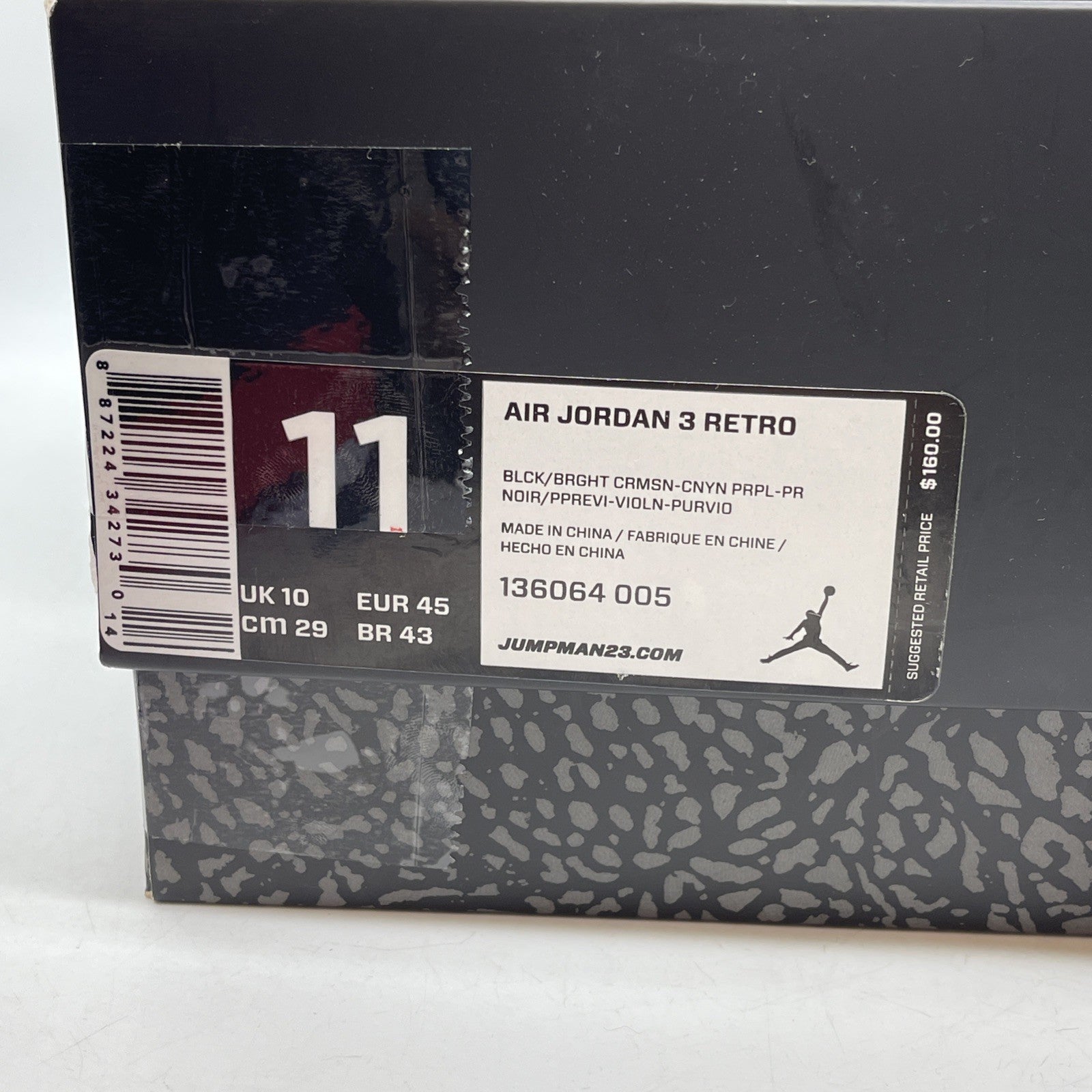 Size 11 - Air Jordan 3 Retro Crimson Black Pink Suede Leather (136064-005)