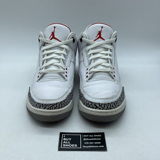 Size 12 - Jordan 3 Retro Hall of Fame 2018 White Grey Suede Leather (136064-116)