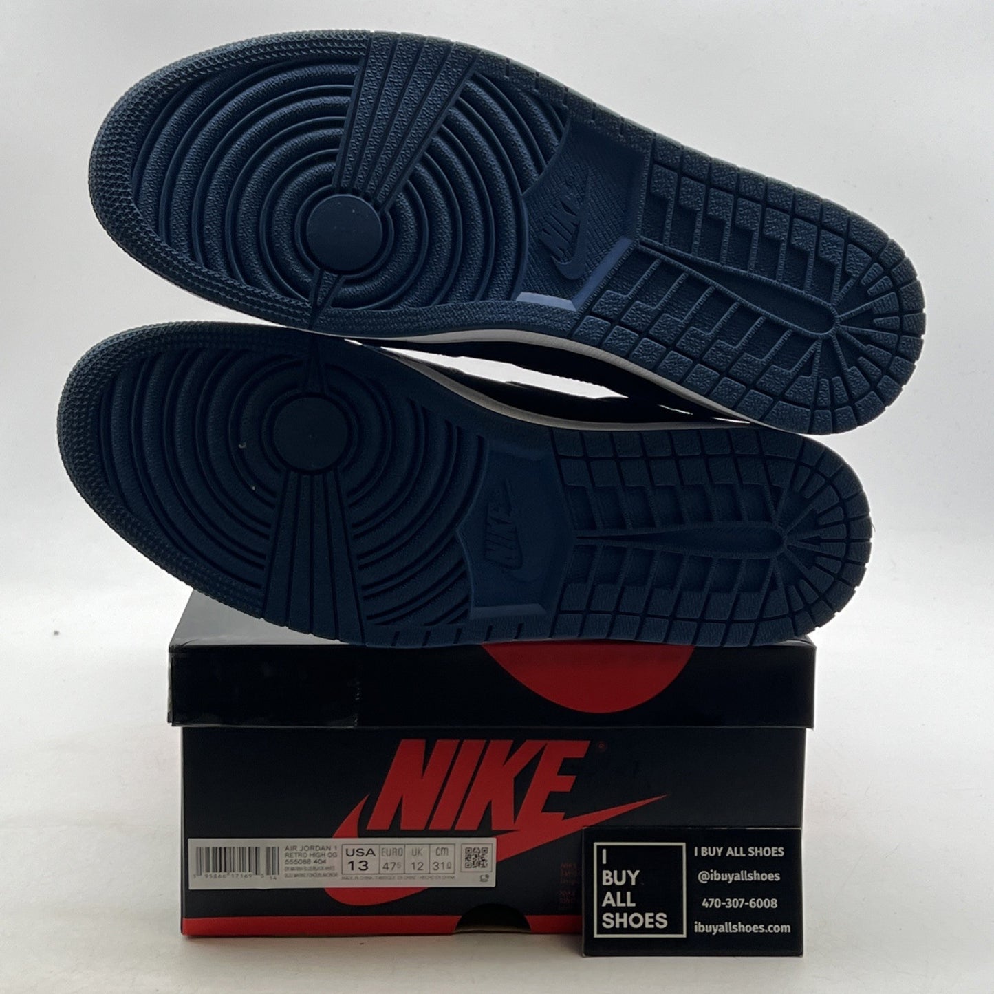 Size 13 - Air Jordan 1 Retro OG High Dark Marina Blue (555088-404)