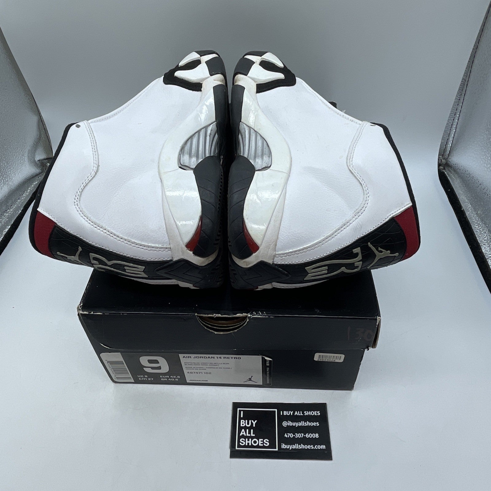 Size 9 - Air Jordan 14 Retro 2014 Black Toe (487471-102)