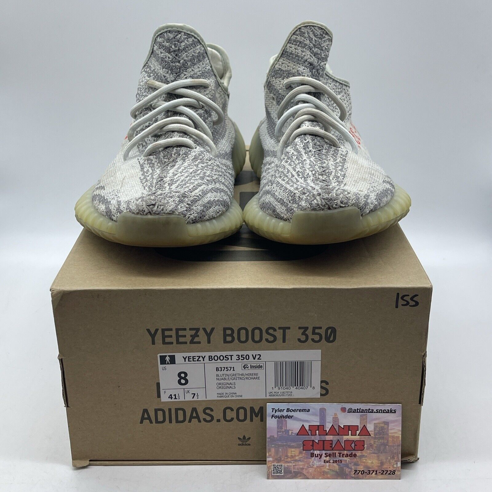 Size 8 - adidas Yeezy Boost 350 V2 Low Blue Tint Red (B37571)