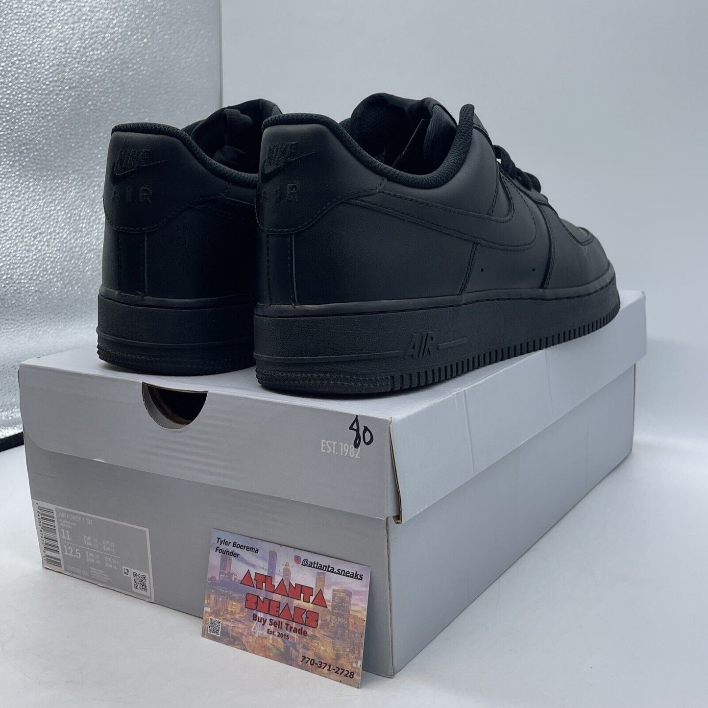 Size 11 - Nike Air Force 1 '07 Low Triple Black Leather (CW2288-001)