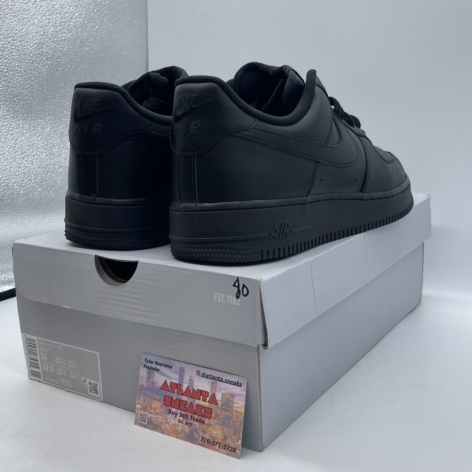 Size 11 - Nike Air Force 1 '07 Low Triple Black Leather (CW2288-001)