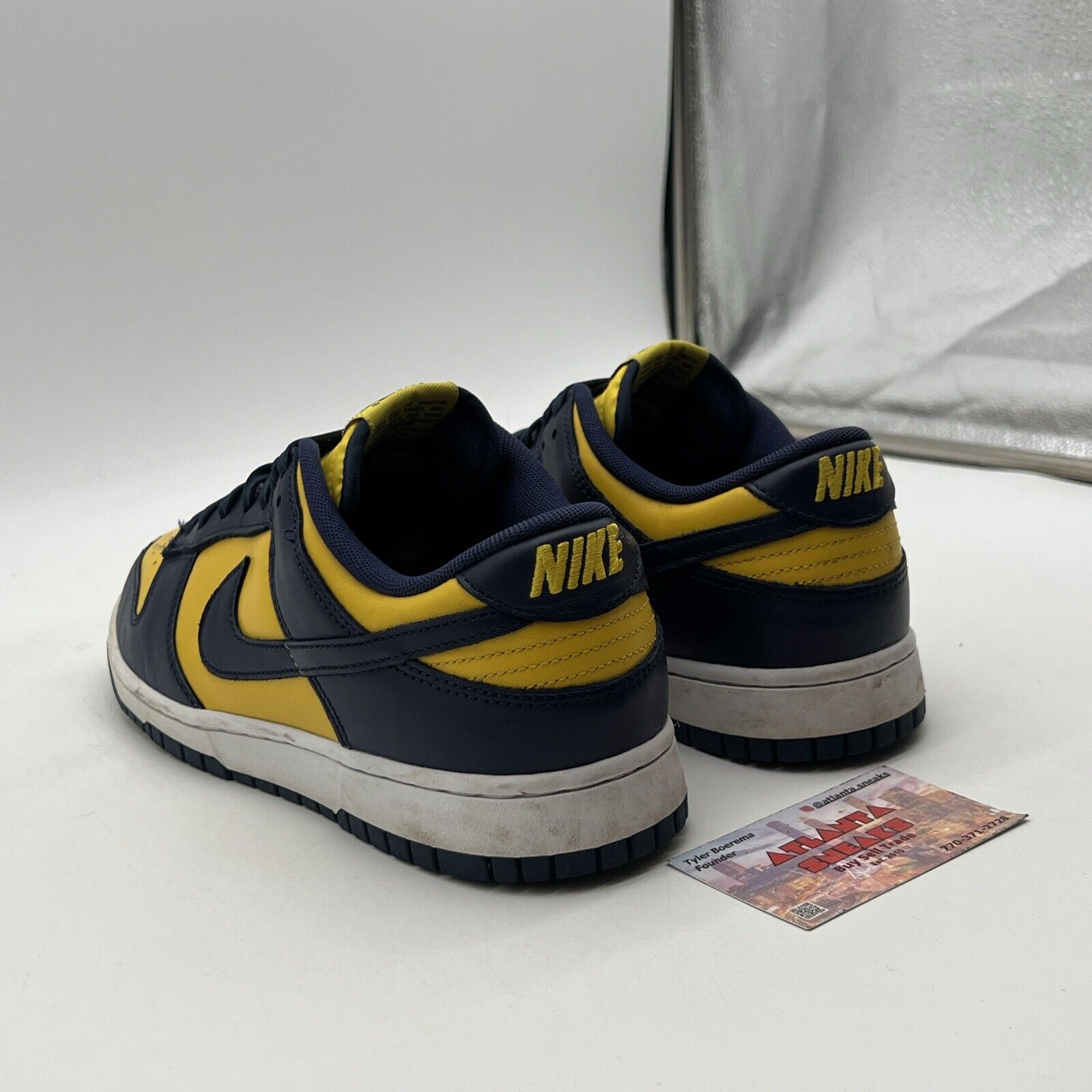 Size 9 - Nike Dunk Low Michigan 2021 Yellow Navy Leather White (DD1391-700)