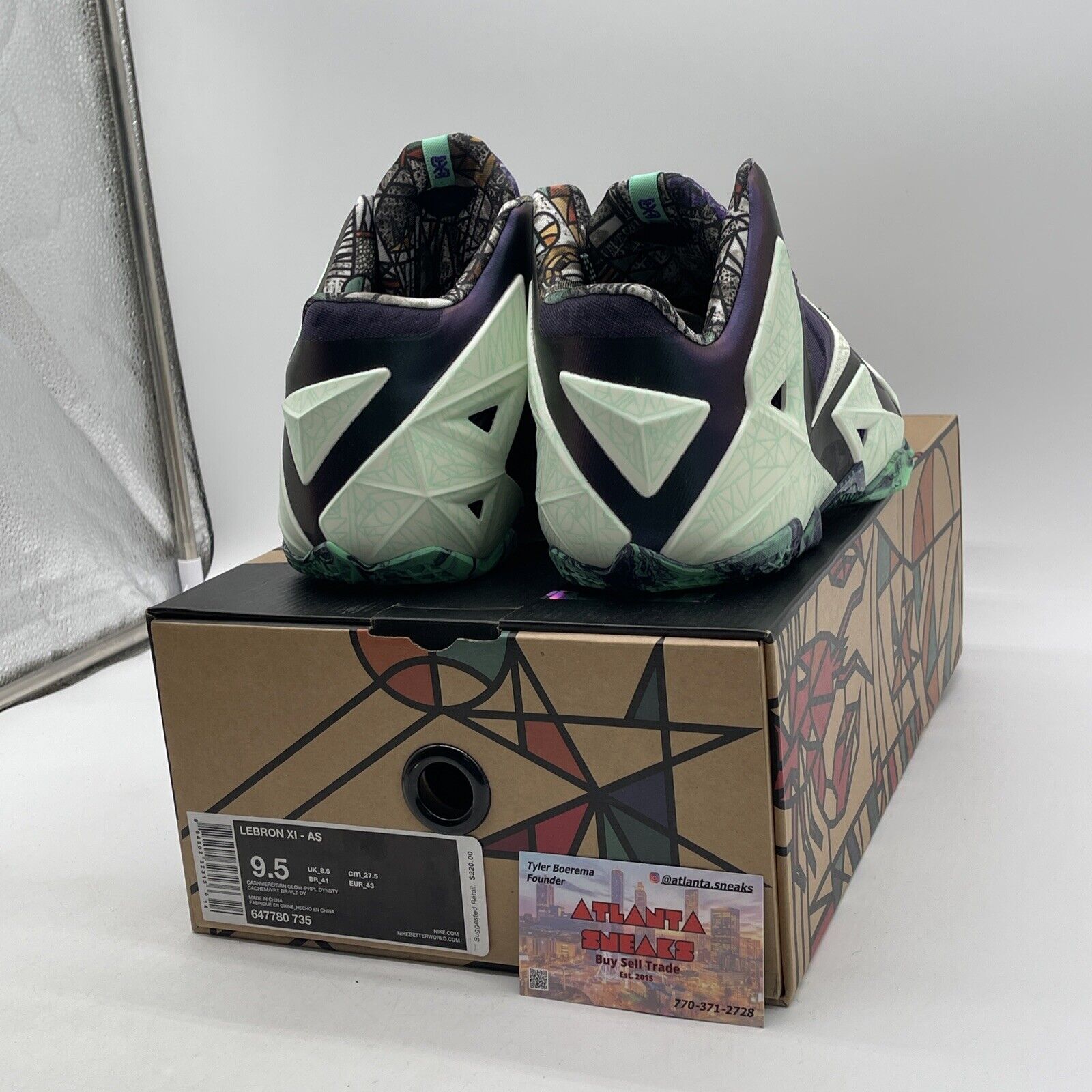 Size 9.5 - Nike LeBron 11 All Star - Gator King Purple Blue Suede (647780-735)
