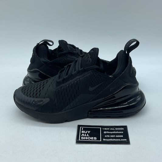 Size 4.5Y - (GS) Nike Air Max 270 Low Triple Black Suede Leather (BQ5776-001)