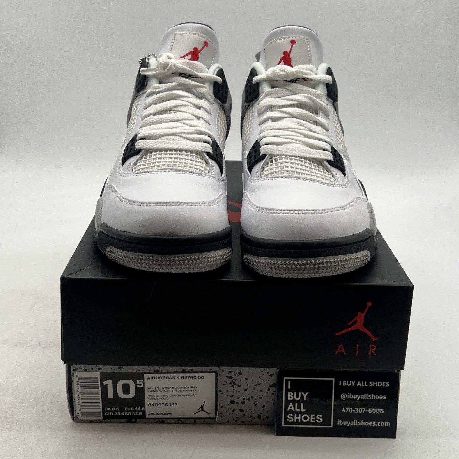 Size 10.5 - Air Jordan 4 Retro OG Mid White Cement (840606-192)