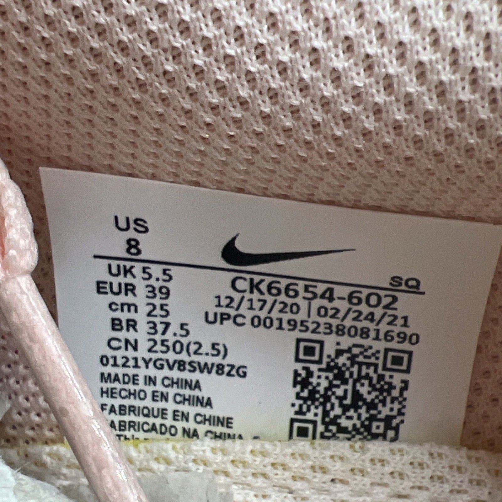 Size 8 - Nike Dunk Disrupt Low Pale Coral W (CK6654-602)