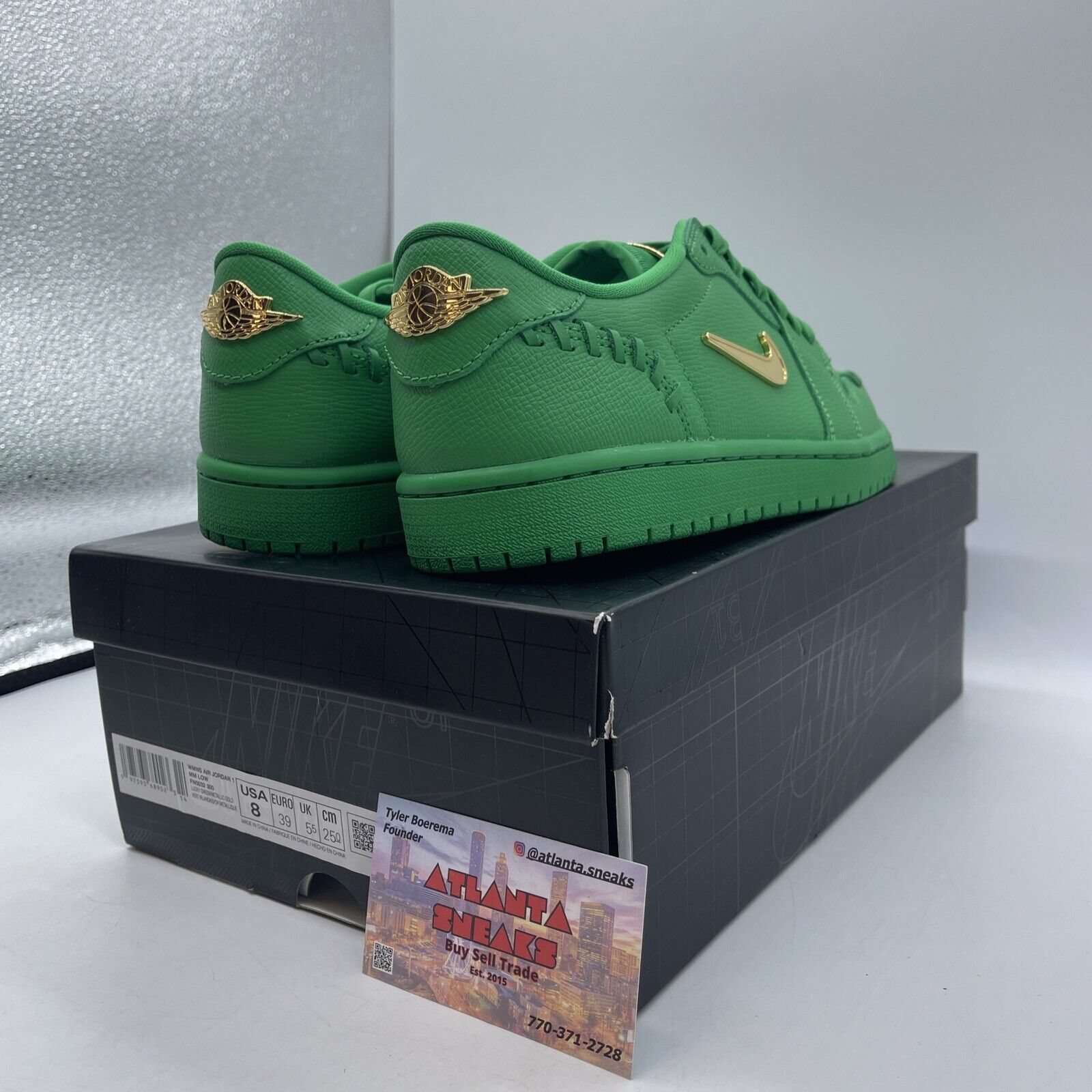 Size 8W - Air Jordan 1 Method of Make Low Lucky Green Gold Leather (FN5032-300)