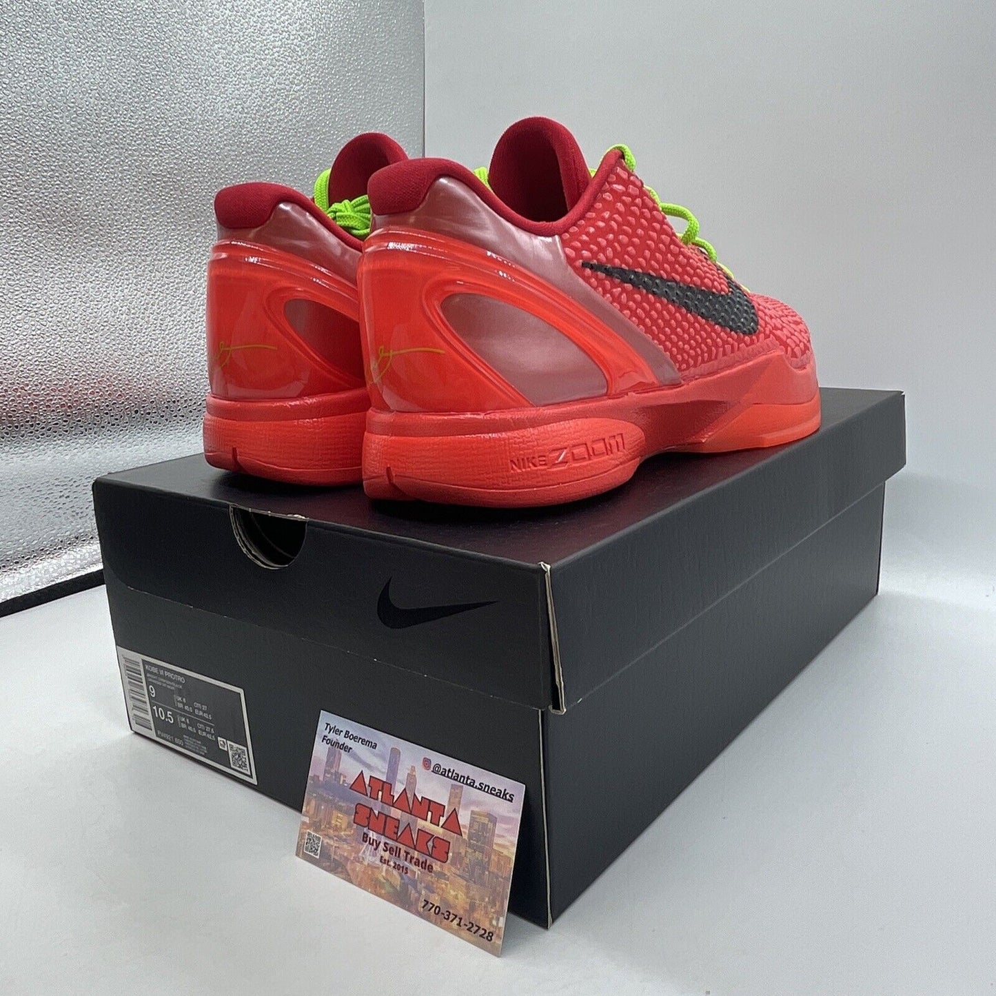 Size 9 - Nike Zoom Kobe 6 Protro Reverse Grinch Red Black Yellow  (FV4921-600)