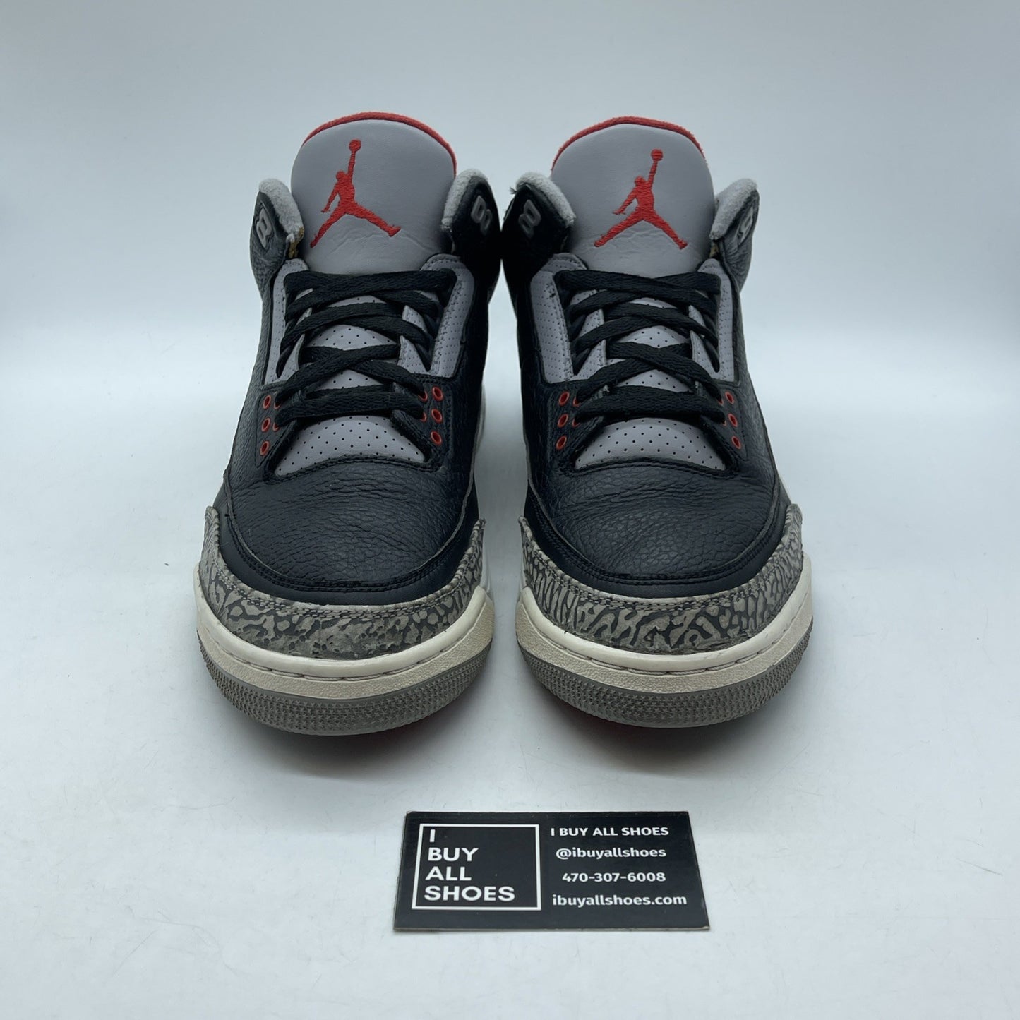 Size 12 - Jordan 3 Retro OG Mid Black Cement Grey Leather Suede (854262-001)