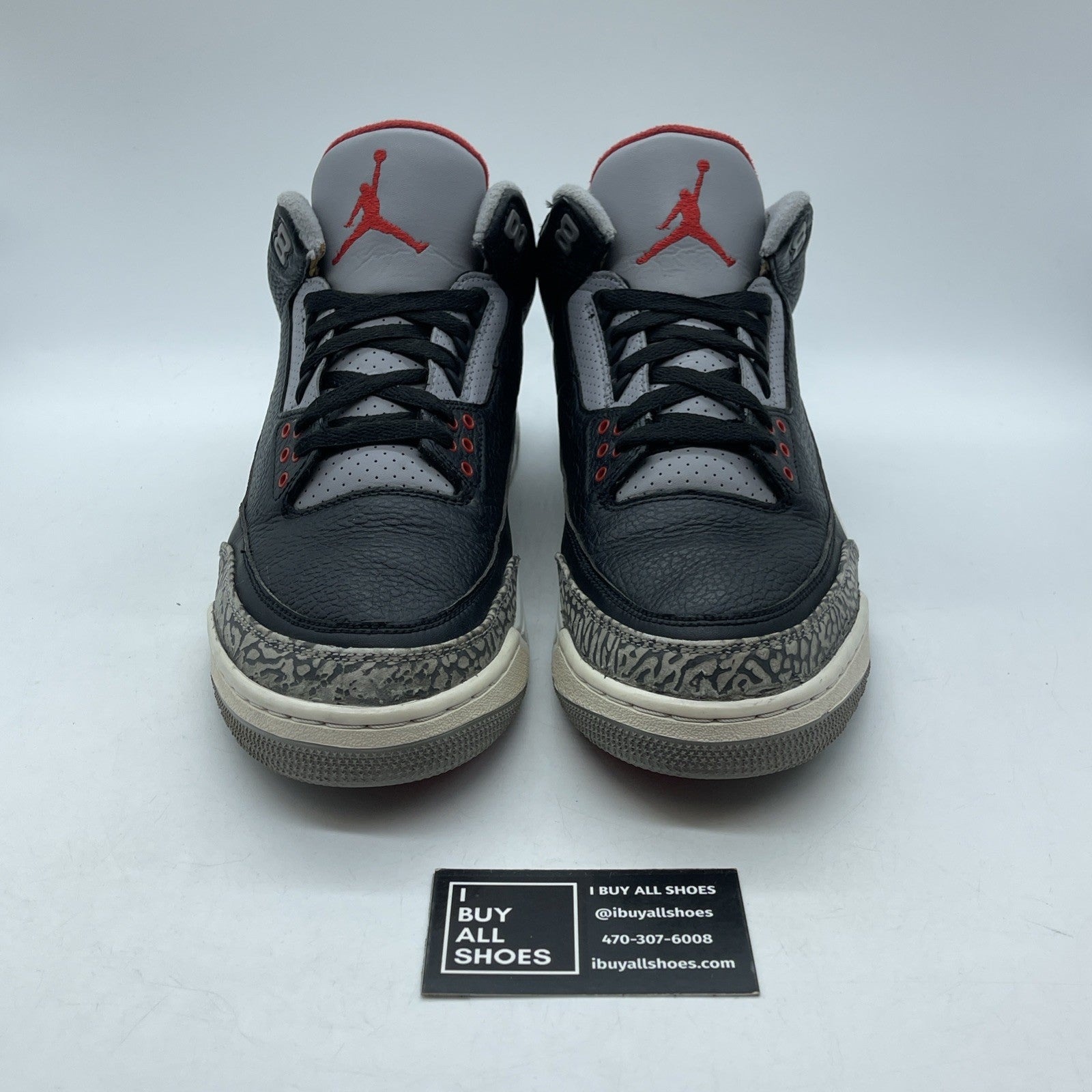 Size 12 - Jordan 3 Retro OG Mid Black Cement Grey Leather Suede (854262-001)