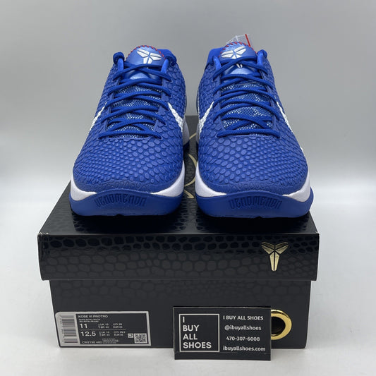 Size 11 - Nike Kobe 6 Protro Dodger White Blue Leather (CW2190-400).