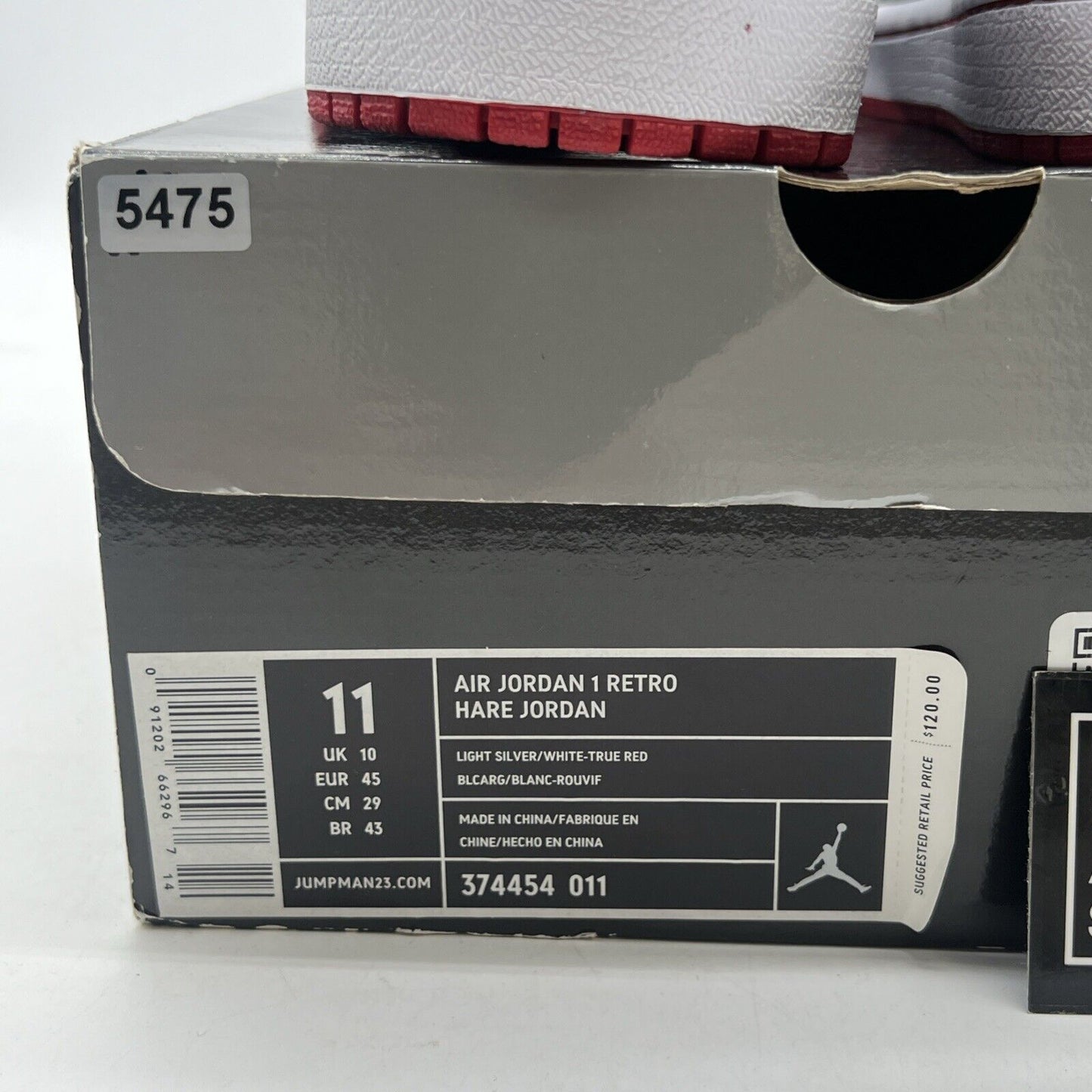 Size 11 - Air Jordan 1 Retro 2009 Hare (374454-011)