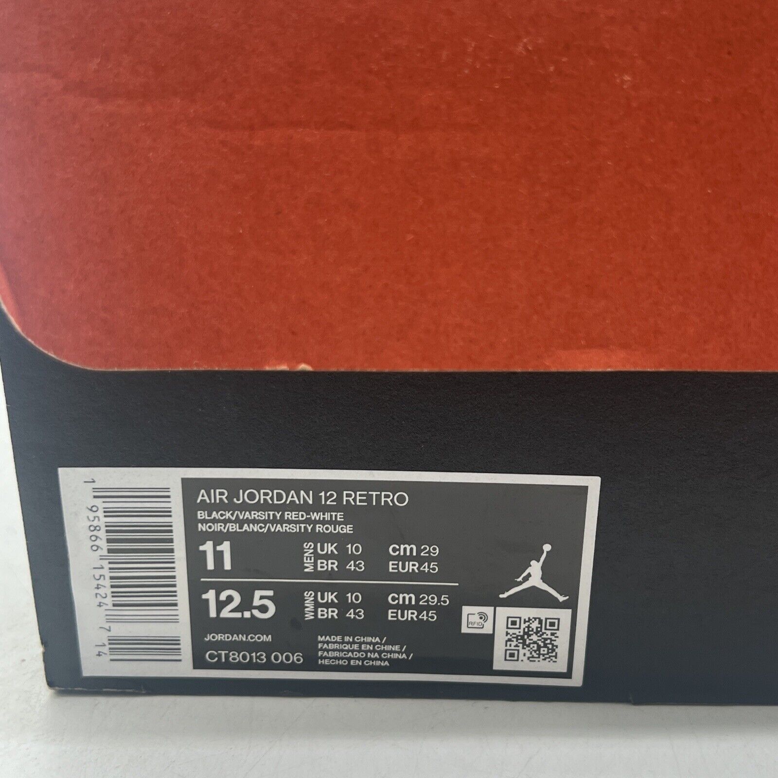 Size 11 - Jordan 12 Retro Mid Playoff White Black Red Leather (CT8013-006)