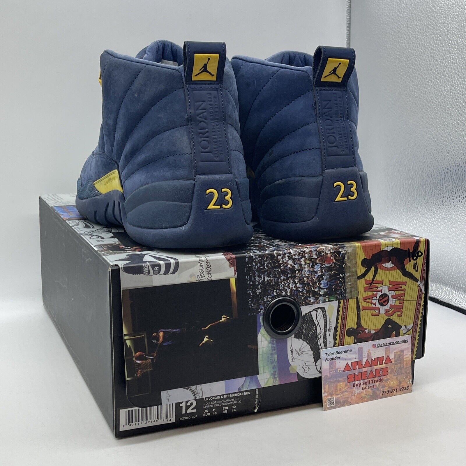 Size 12 - Air Jordan 12 Retro Michigan Yellow Blue Leather Suede (BQ3180-407)