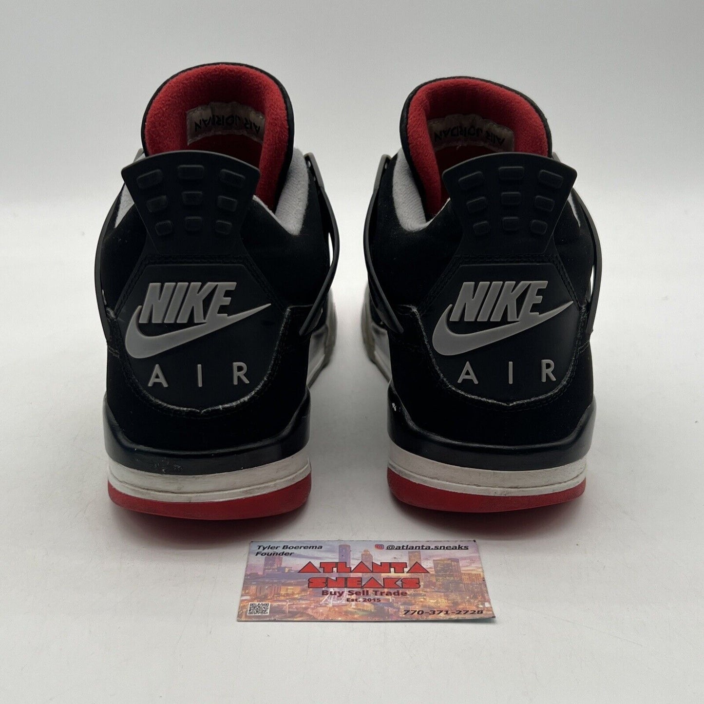 Size 10.5 - Jordan 4 Retro OG Mid Bred 2019 Black Grey Red Suede (308497-060)