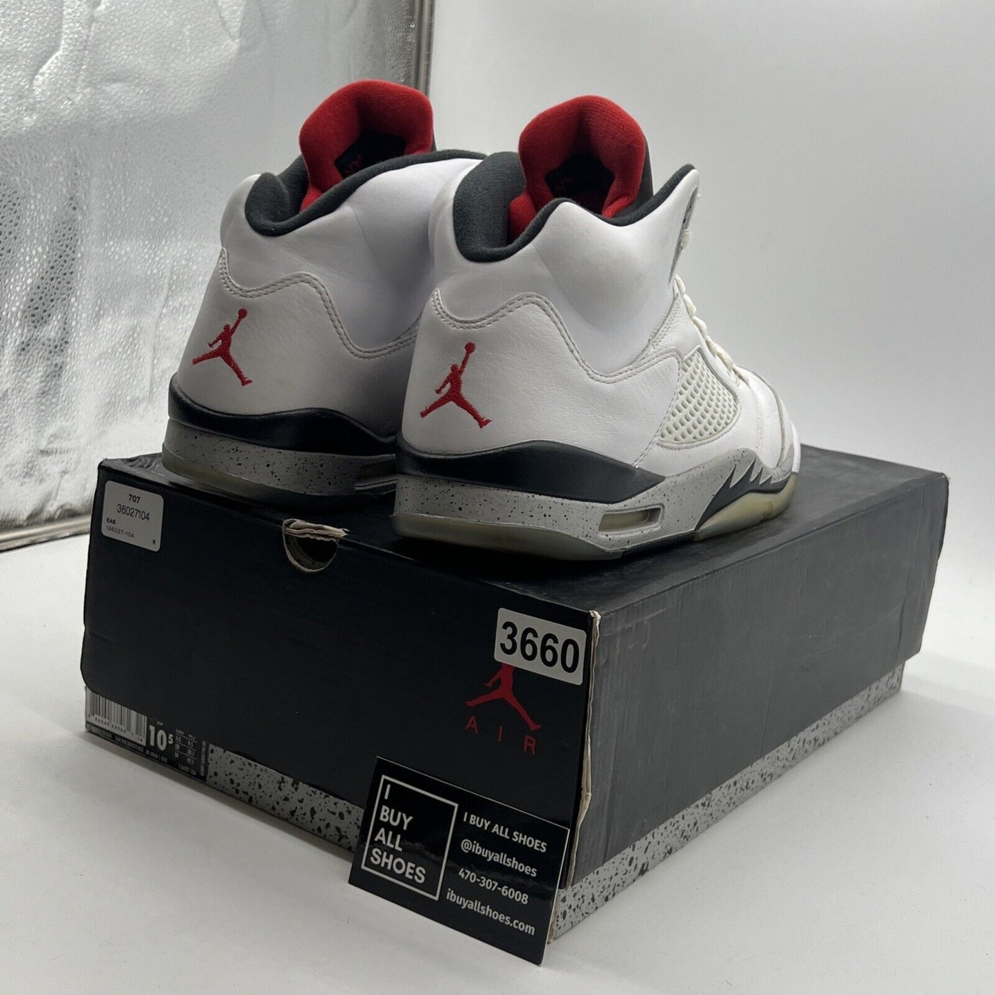 Size 10.5 - Air Jordan 5 Retro White Cement (136027-104)