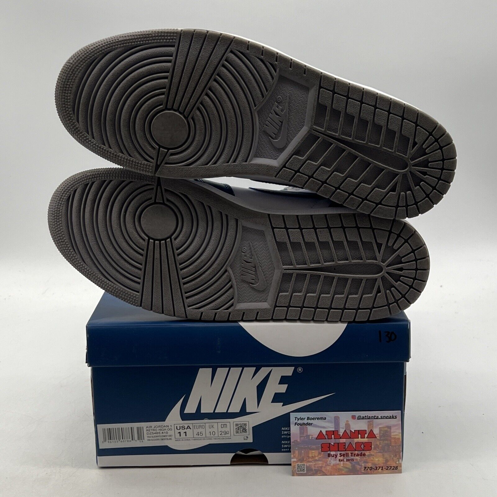Size 11 - Jordan 1 Retro OG High True Blue White Grey (DZ5485-410)
