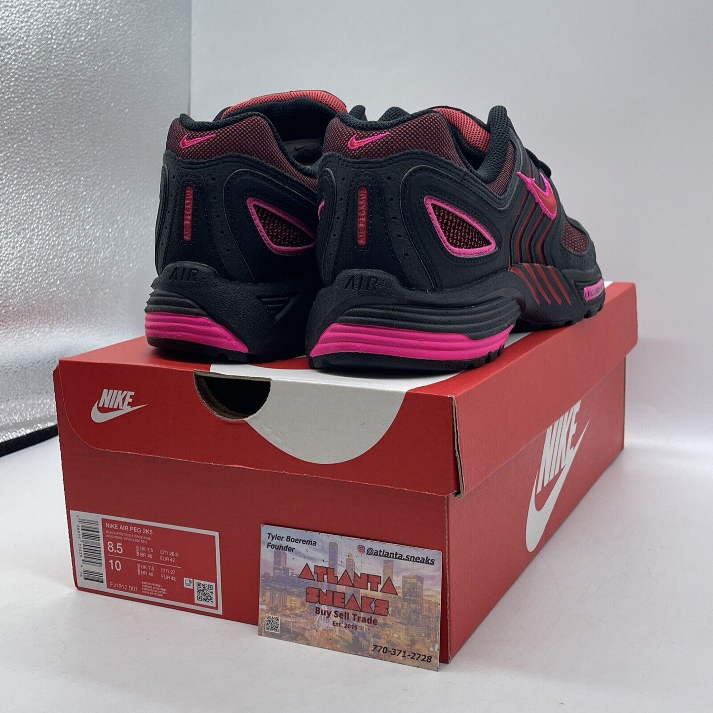 Size 8.5 - Nike Air Peg 2K5 Black Fire Red Suede Leather Pink (FJ1912-001)