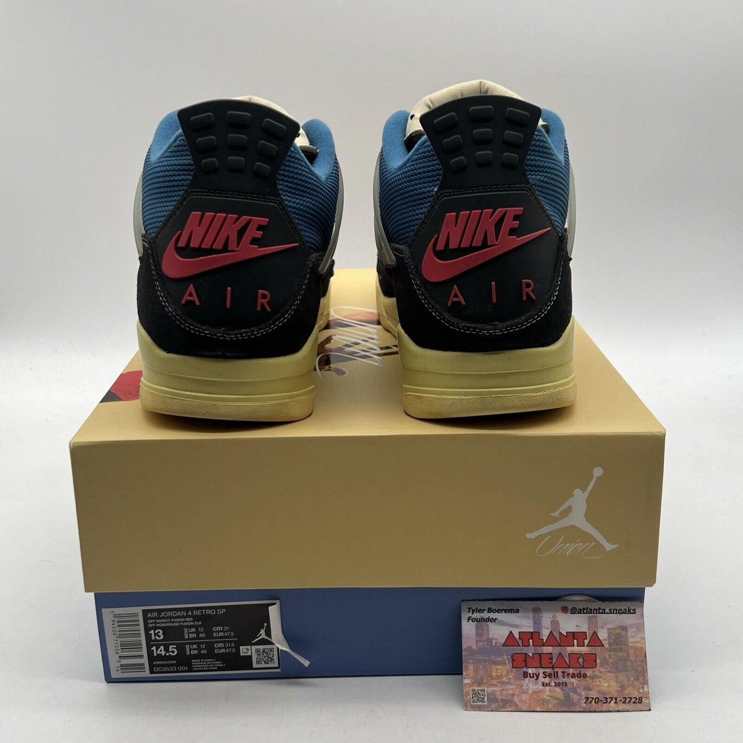 Size 13 - Jordan 4 Retro x Union LA Mid Off Noir Black Blue Red (DC9533-001)