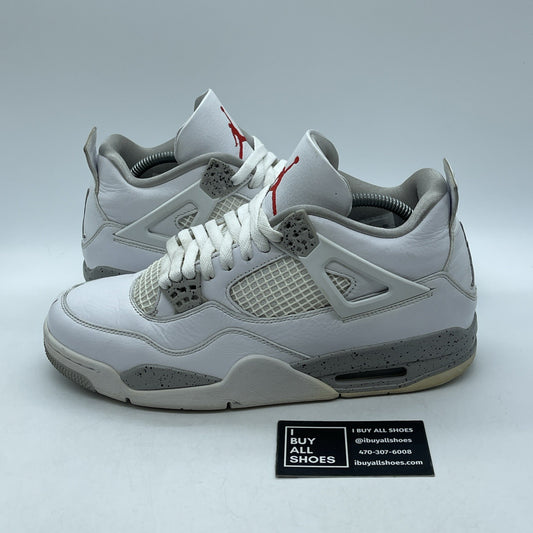 Size 9.5 - Jordan 4 Retro Mid White Oreo Red Grey Leather (CT8527-100)