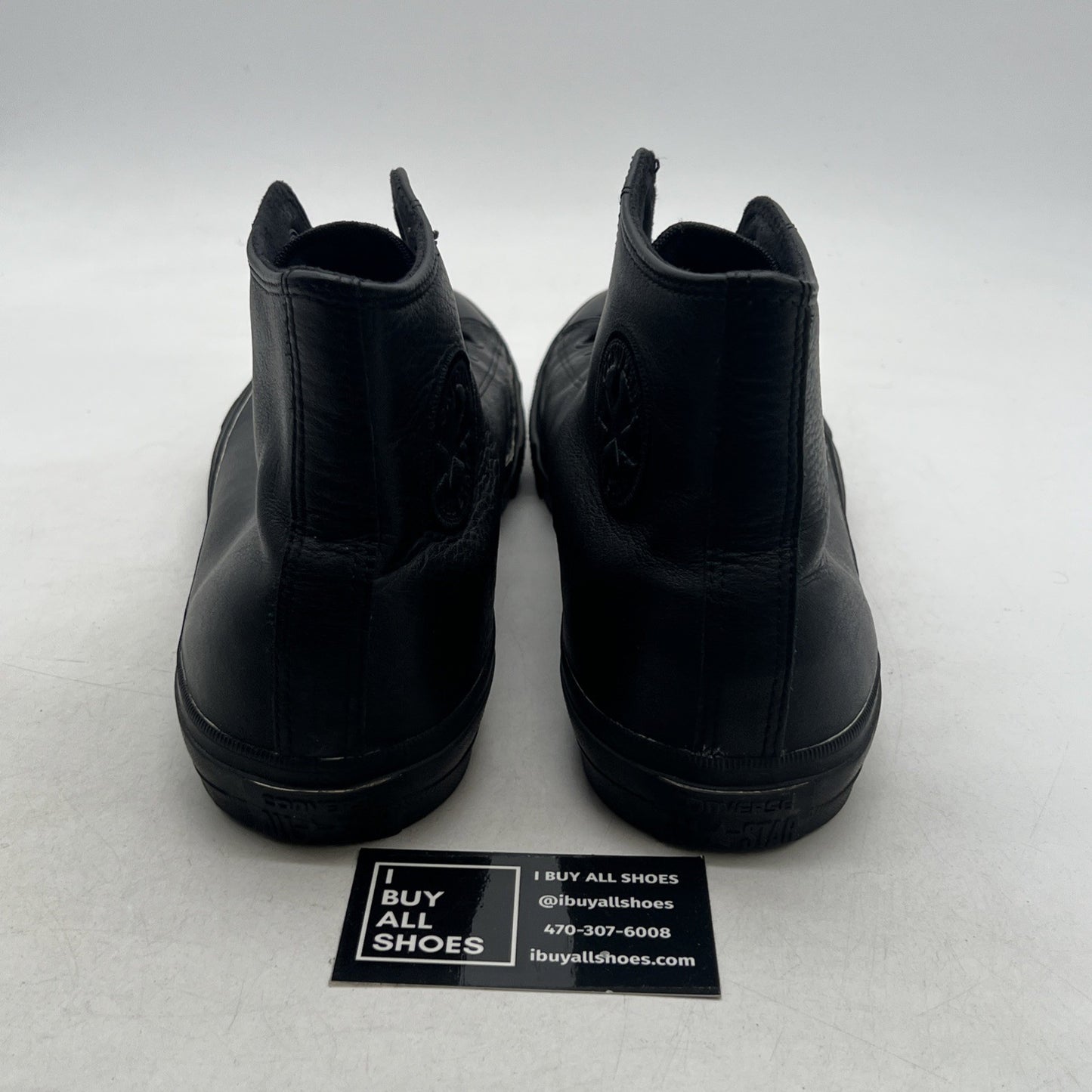 Size 13 -Converse Chuck Taylor All Star Hi Trainers Mono Black Leather (156939C)